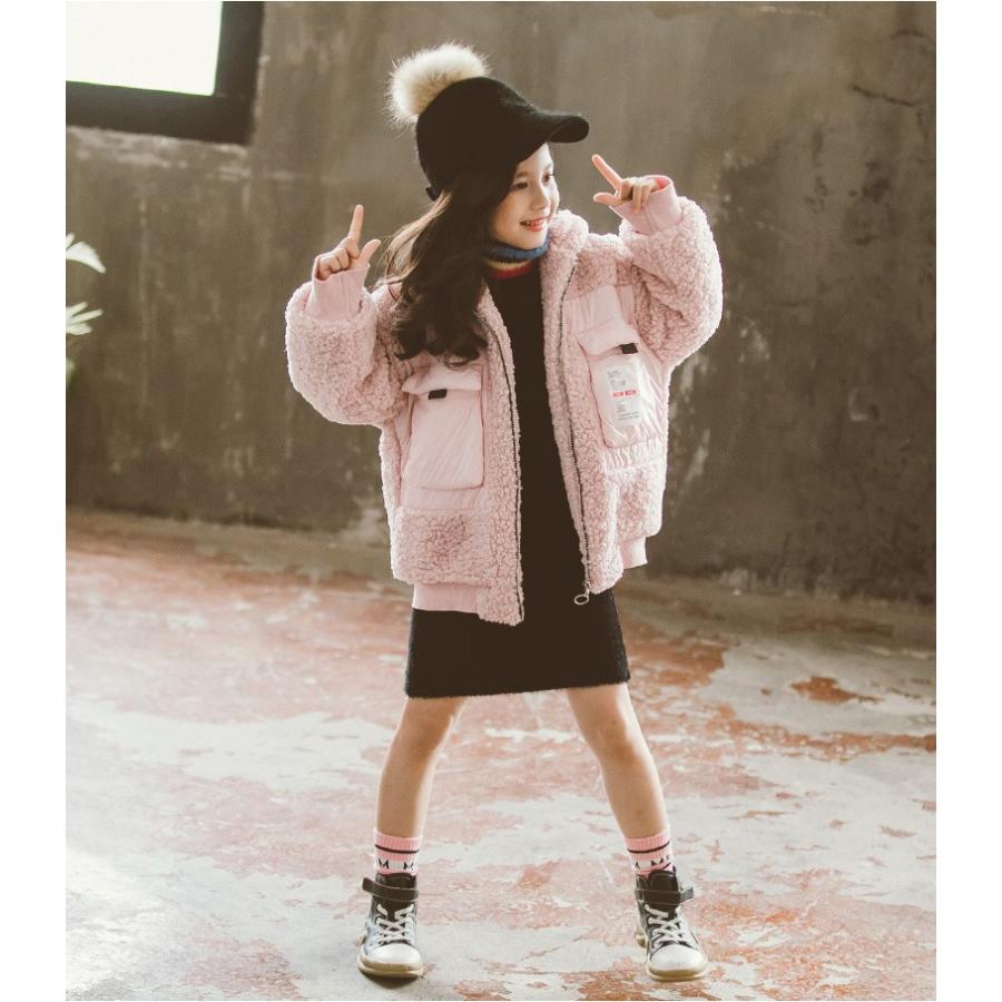 ムートンコート ダウンコート ジャケット 子供服 冬服 女の子 モコモココート ミディアム丈 フード付き アウター 長袖 厚手 防寒服 カジュアル 人気 可愛い Y Encore 通販 Yahoo ショッピング