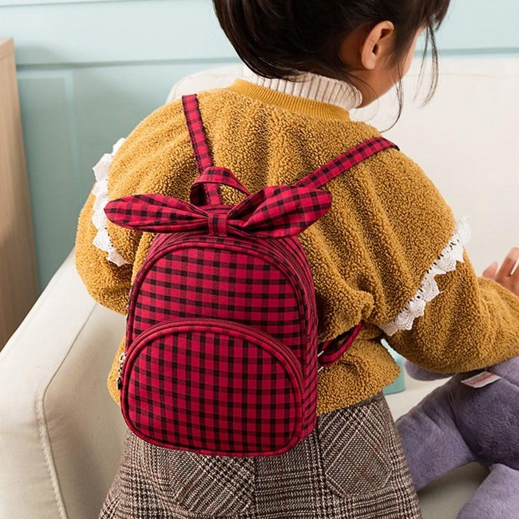 最新の激安 保育園 幼稚園 子供リュック キッズリュック お出掛け バックパック チェック柄 蝶結び 女の子 子供用 かばん アウトドア 軽い 可愛い 通園バッグ 幼児 Wantannas Go Id