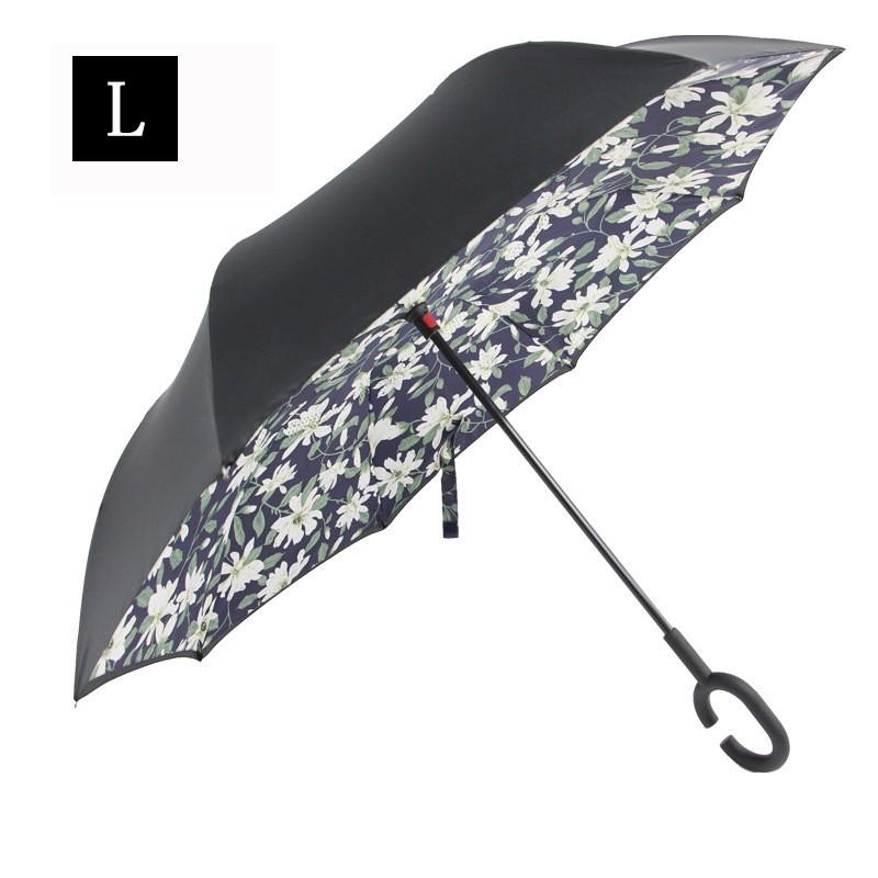 逆さ傘 さかさま傘 花柄 長傘 柄物 レディース メンズ 日傘 雨傘 晴雨兼用 Uvカット 紫外線対策 ボタン手動開閉式 完全遮光 逆開き傘 オシャレ 可愛い 8本骨 Y Encore 通販 Yahoo ショッピング
