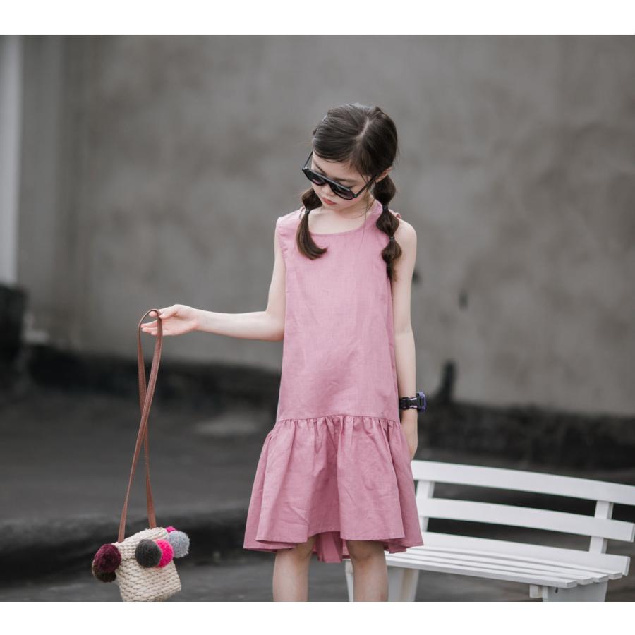 ワンピース 子供服 親子 お揃い ワンピース 子供ドレス 綿麻混 ロング丈 ノースリーブ 麻 リネン 女の子 リゾート 夏 ビーチ カジュアル 可愛い ジュニア服 Y Encore 通販 Yahoo ショッピング