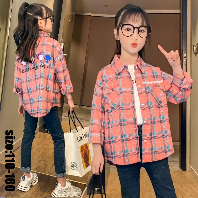 チェック柄シャツ コート シャツ 春秋 女の子 アウター 子供服 カーディガン チェック柄 長袖 おしゃれ ゆったり カジュアル 可愛い ジュニア服 通学 入学式 Y Encore 通販 Yahoo ショッピング
