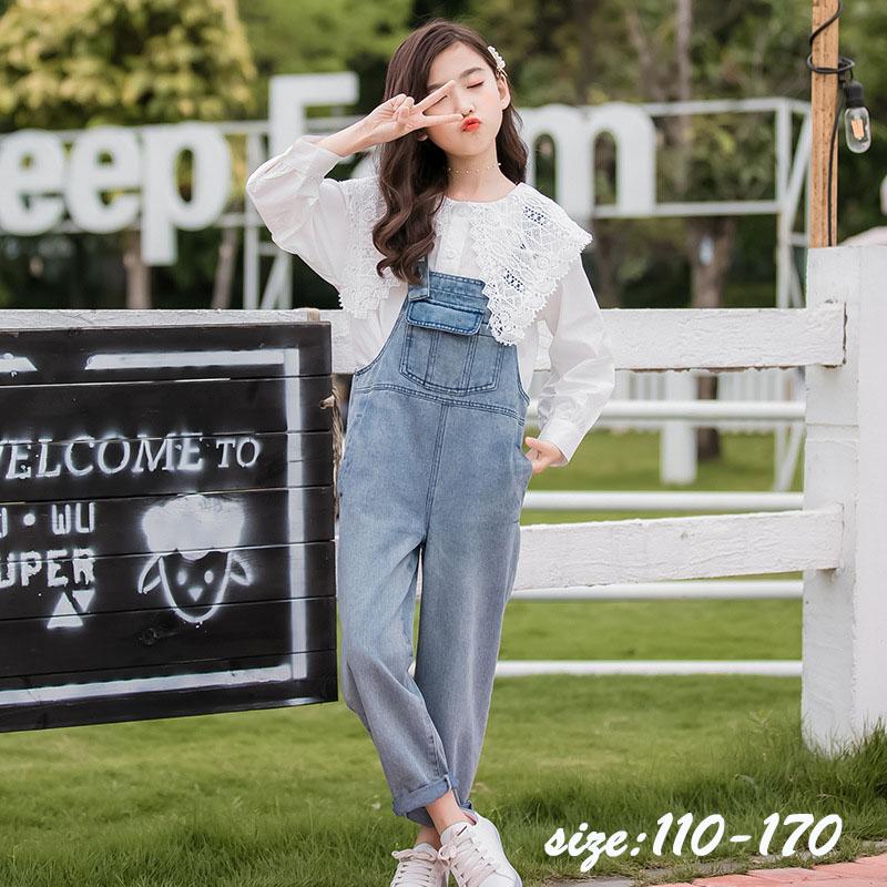 オーバーオール デニムパンツ 子供服 親子 お揃い 春秋 ジーンズ 長ズボン オールインワン ゆったり ハイウエスト カジュアルパンツ 女の子 可愛い 入学式 Y Encore 通販 Yahoo ショッピング