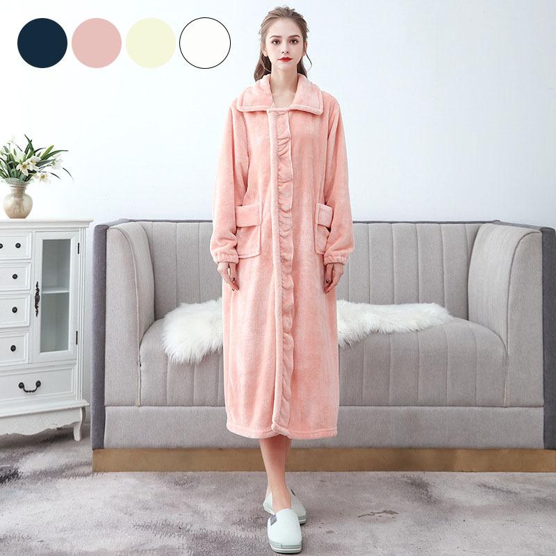 最安値に挑戦 フランネル バスローブ ルームウェア ワンピース レディース ロング丈 あったか カーディガン 春秋冬 暖かい 厚手 長袖 風呂上がり 部屋 100 安心保証 Centrodeladultomayor Com Uy