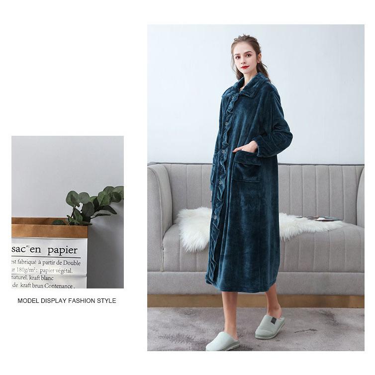 送料込 フランネル バスローブ ルームウェア ワンピース レディース ミモレ丈 ロング丈 厚手 暖かい あったか 春秋冬 長袖 風呂上がり もこもこ 大きいサイズ 部屋着 即発送可能 Www Aqtsolutions Com