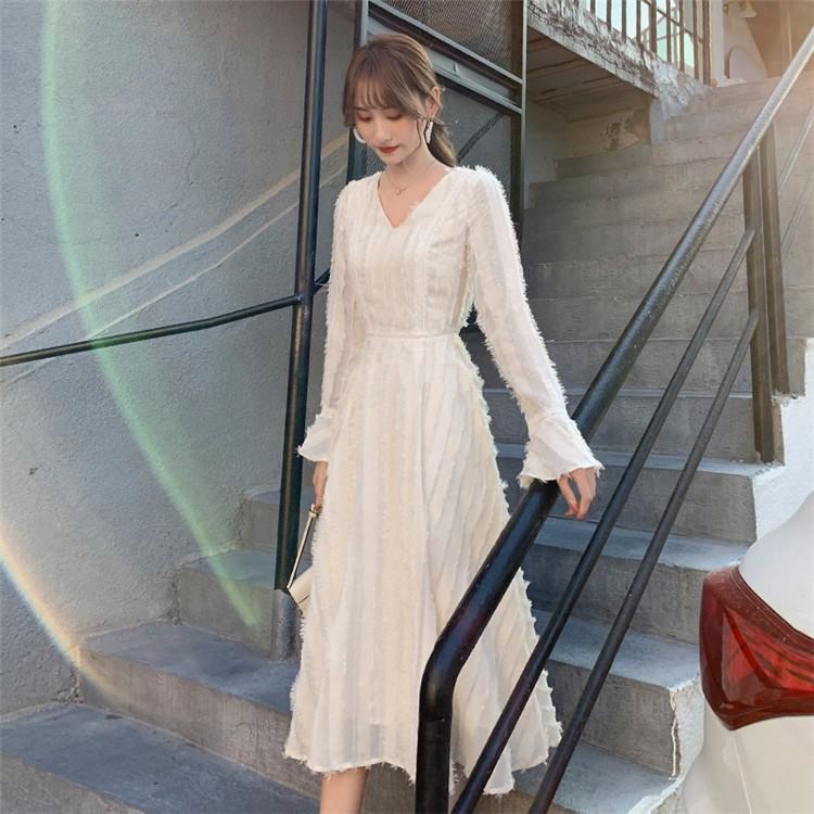 ワンピース レディース 上品 40代 マキシワンピース Vネック フレア春夏ワンピース 長袖 きれいめ Aライン着痩せ 通勤 Ol 新作 韓国風 お洒落 結婚式ドレス Y Encore 通販 Yahoo ショッピング