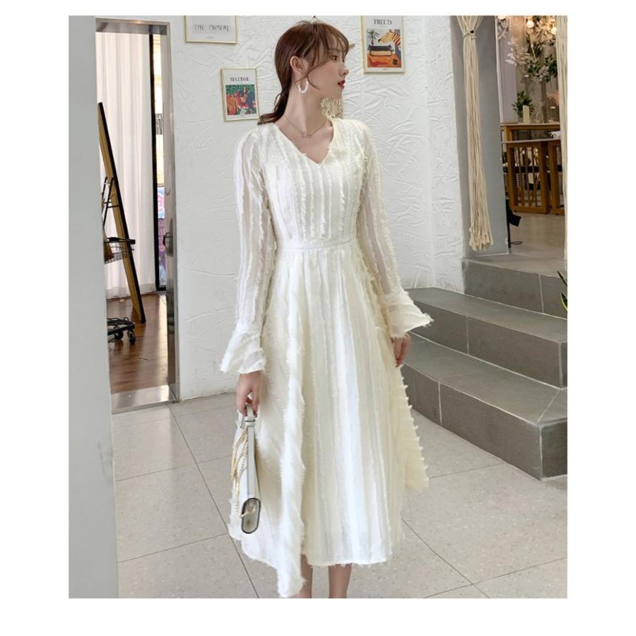 ワンピース レディース 上品 40代 マキシワンピース Vネック フレア春夏ワンピース 長袖 きれいめ Aライン着痩せ 通勤 Ol 新作 韓国風 お洒落 結婚式ドレス Y Encore 通販 Yahoo ショッピング