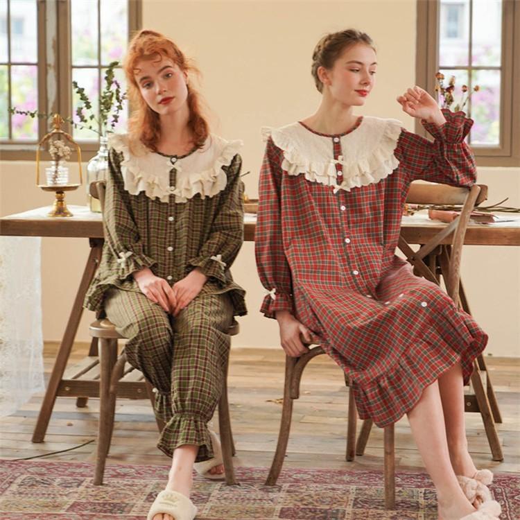 セットアップ ルームウェア レディース チェック柄 春夏秋冬 パジャマ 長袖 フリル レース 純綿 カーディガン 可愛い 部屋着 寝巻き ランジェリー ワンピース Y Encore 通販 Yahoo ショッピング