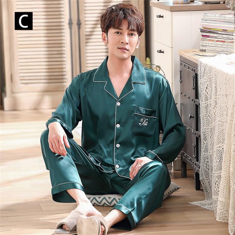 2点パジャマ カップルペアルック ルームウェア 春夏秋冬 ペアパジャマ長袖 カーディガン シルク風 パジャマペアルックお揃いレディースメンズ ネグリジェ新作 Y Encore 通販 Yahoo ショッピング