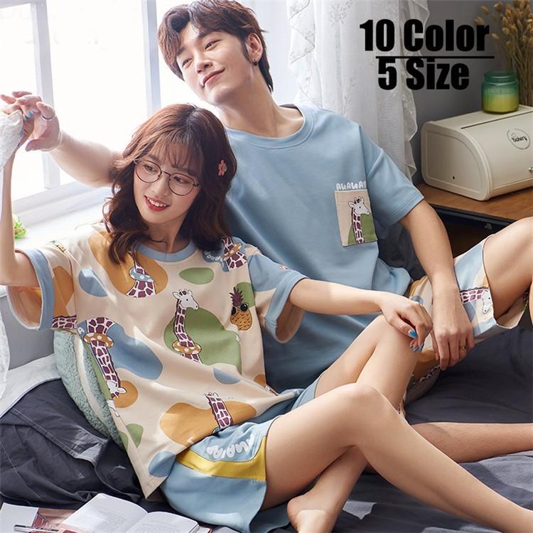 2点パジャマ カップルペアルック 綿 ルームウェア 春夏ペアパジャマ 半袖 半ズボン ストライプ パジャマペアルックお揃いレディースメンズ ネグリジェ 単品売り Y4718 Encore 通販 Yahoo ショッピング