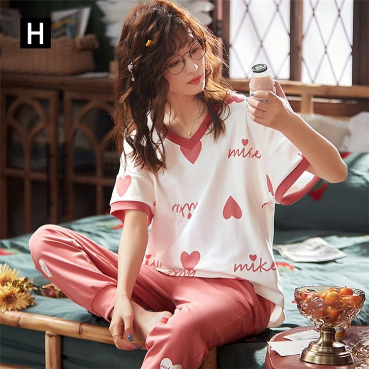 2点セット パジャマ ルームウェア レディース 夏 半袖 純綿 パジャマ ルームウェア女性 可愛い部屋着 寝巻きランジェリー パジャマ 韓国風 セットアップ Y Encore 通販 Yahoo ショッピング