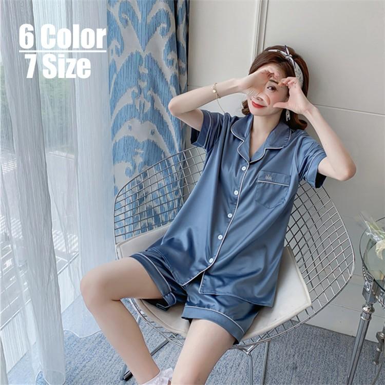 パジャマ ルームウェア レディース 40dシルク風 夏 大きいサイズ パジャマ ブラウス 半袖 カーディガン ルームウェア 女性 部屋着 寝巻き ランジェリー パジャマ Y4711 Encore 通販 Yahoo ショッピング