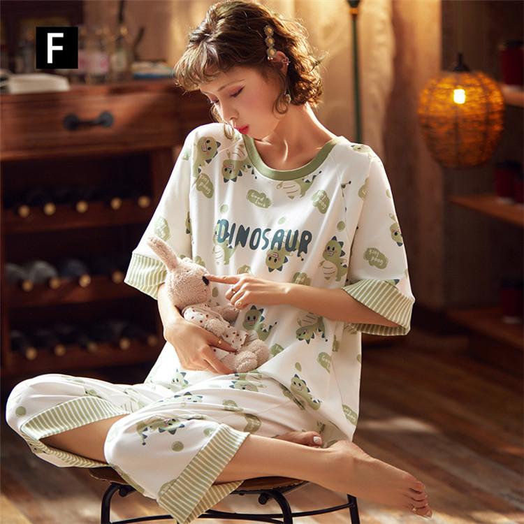 2点セット パジャマ ルームウェア レディース 夏用 パジャマ 半袖 長ズボン 綿 ルームウェア 女性 部屋着 寝巻き ランジェリー パジャマ 可愛い韓国風 Y4747 Encore 通販 Yahoo ショッピング