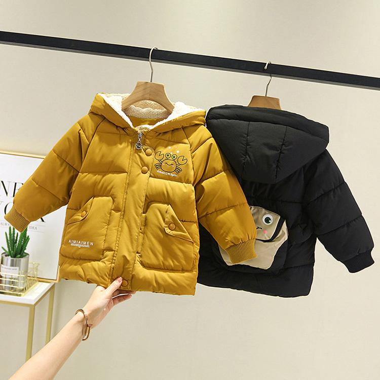 韓国子供服 中綿コート ダウンコート ダウンジャケット 男の子 冬服 子供コート アウター 暖かい 厚手 防寒 帽付 キッズ ミディアム丈 おしゃれ 可愛い 2色 Y4915 Encore 通販 Yahoo ショッピング