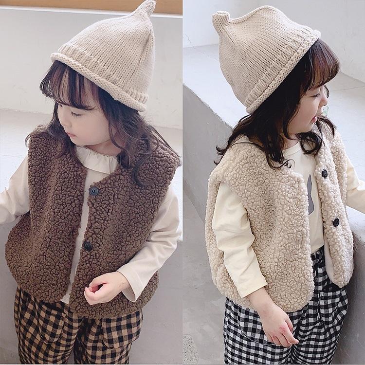 韓国子供服 ベスト ムートンベスト 秋冬 女の子 男の子 裏起毛 可愛い ゆったり キッズカジュアル 防寒 おしゃれ ムートン 厚手 キッズ もこもこ 暖かい 2色 Y Encore 通販 Yahoo ショッピング