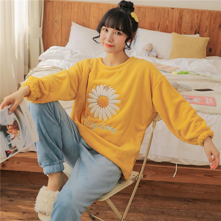 パジャマ レディース 冬 可愛い 裏起毛 厚手 モコモコ ルームウェア ふわもこパジャマ 上下セット 部屋着 寝巻き 長袖 長ズボン あったか サンゴネル パジャマ Y4916 Encore 通販 Yahoo ショッピング