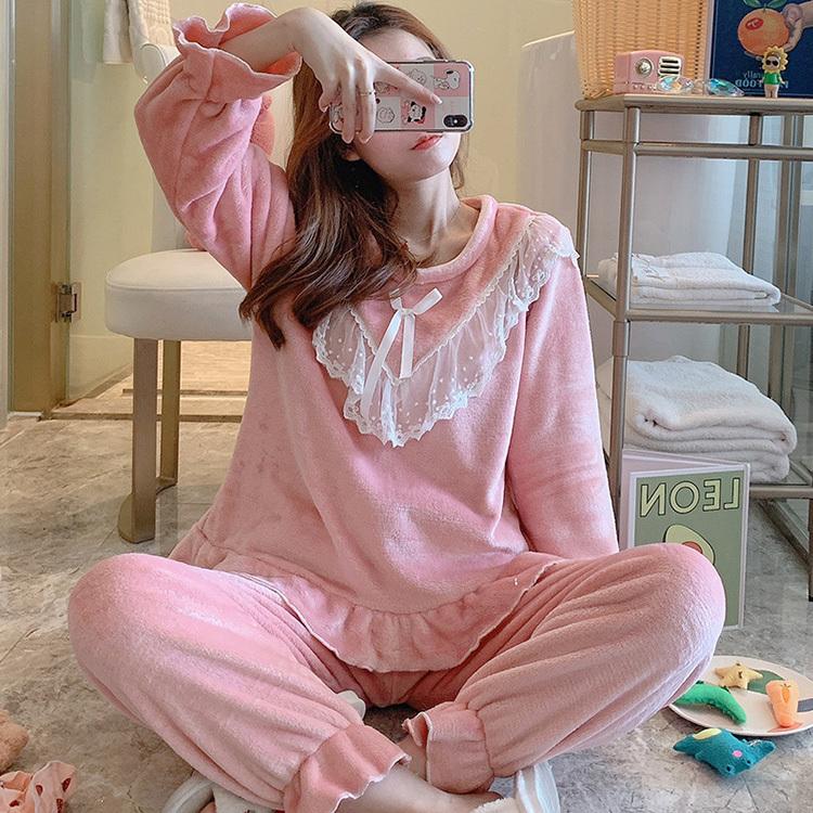 パジャマ レディース 冬 お姫様 可愛い ルームウェア 裏起毛 モコモコ 上下セット 部屋着 寝巻き 長袖 長ズボン ふわもこパジャマ あったか サンゴネル 防寒 Y4922 Encore 通販 Yahoo ショッピング