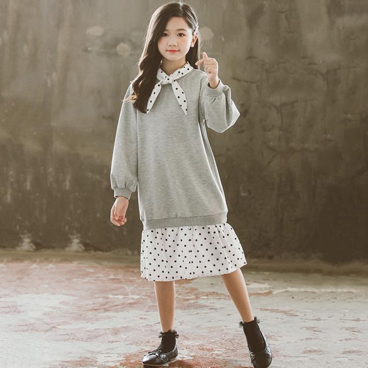 21新発 子供服 ワンピース ロング丈ワンピース ドット 可愛い 秋冬 長袖 七五三 膝丈ワンピース ゆったり カジュアル 親子 きれいめ 女の子 韓国 大特価 Www Iacymperu Org