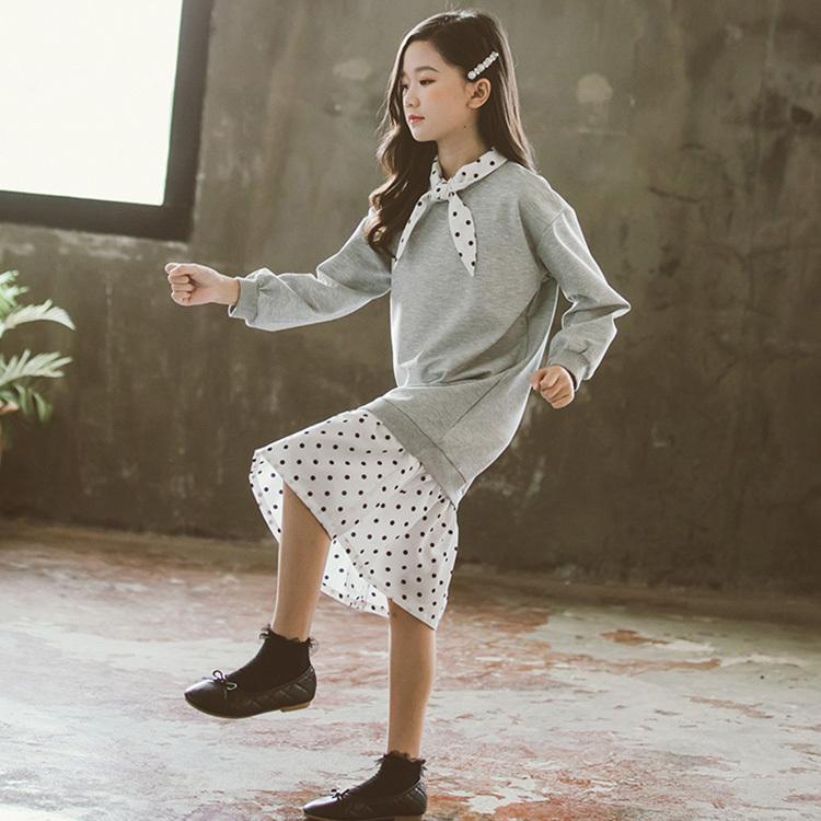 21新発 子供服 ワンピース ロング丈ワンピース ドット 可愛い 秋冬 長袖 七五三 膝丈ワンピース ゆったり カジュアル 親子 きれいめ 女の子 韓国 大特価 Www Iacymperu Org