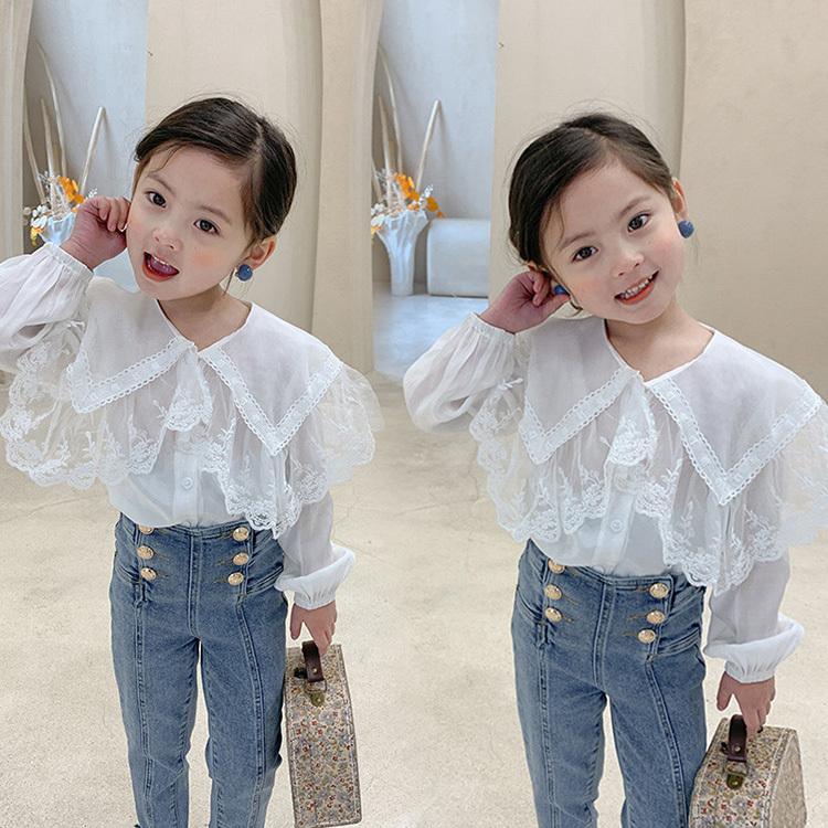 ことも服 ブラウス 女の子 ガール レース ブラウス お姫様 長袖 姫系 パフスリーブ おしゃれ 可愛い 発表会 結婚式 卒園式 卒業式 入学式 七五三 Y Encore 通販 Yahoo ショッピング