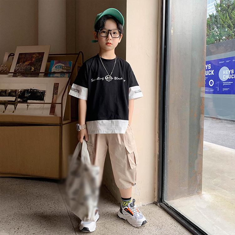 子供服 男の子 オシャレ 半袖 2点セット 上下セット キッズ Tシャツ ズボン ゆったり カジュアル きれいめ スポーツ 卒業式 入学式 発表会 七五三 2色 Y Encore 通販 Yahoo ショッピング