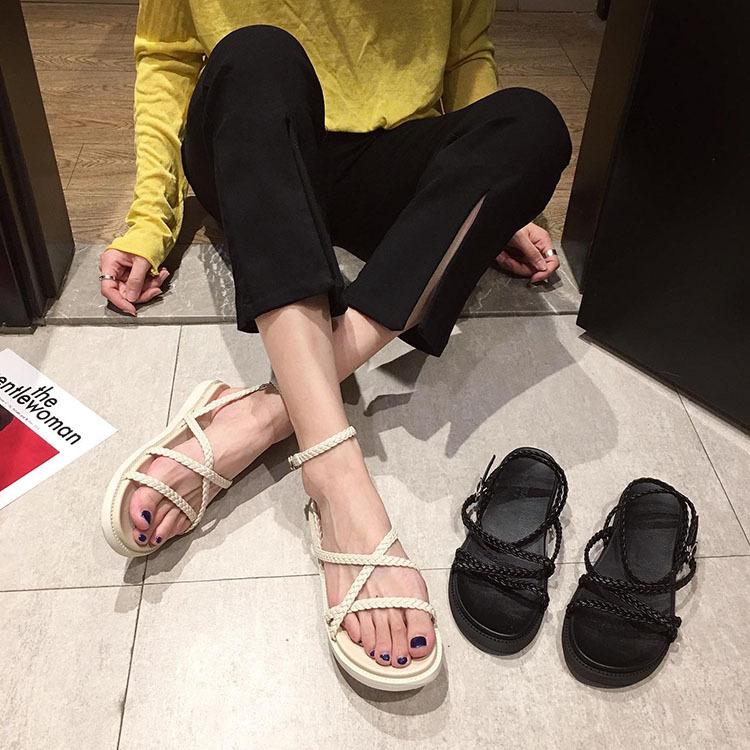 サンダル レディース 新品 夏 靴 グラディエーターサンダル 美脚 オシャレ 上品 フラットサンダル 歩きやすい 疲れない カジュアル 室外 外履き きれいめ 2色 Y Encore 通販 Yahoo ショッピング