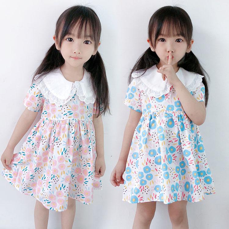 キッズ ワンピース 女の子 夏 半袖 花柄ワンピース 子供服 膝丈ワンピース 可愛い 通学 学院 小学生 中学生 卒園式 卒業式 入学式 入園式 2色 Y Encore 通販 Yahoo ショッピング