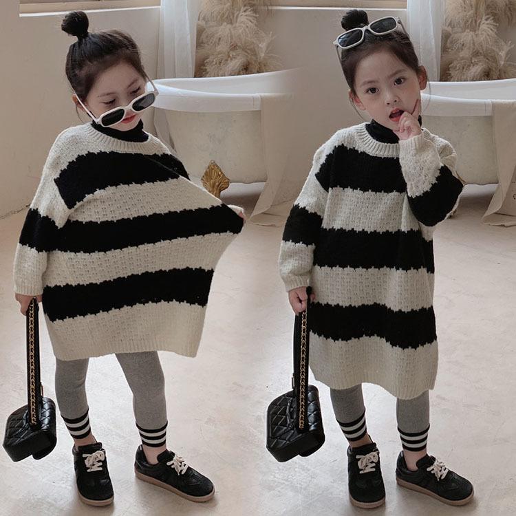 ワンピース キッズ 子供 長袖 ニット ワンピース ロング セーター 結婚式 入学式 卒業式 通学 秋冬 新品 女の子 大きいサイズ ボーダー Y Encore 通販 Yahoo ショッピング