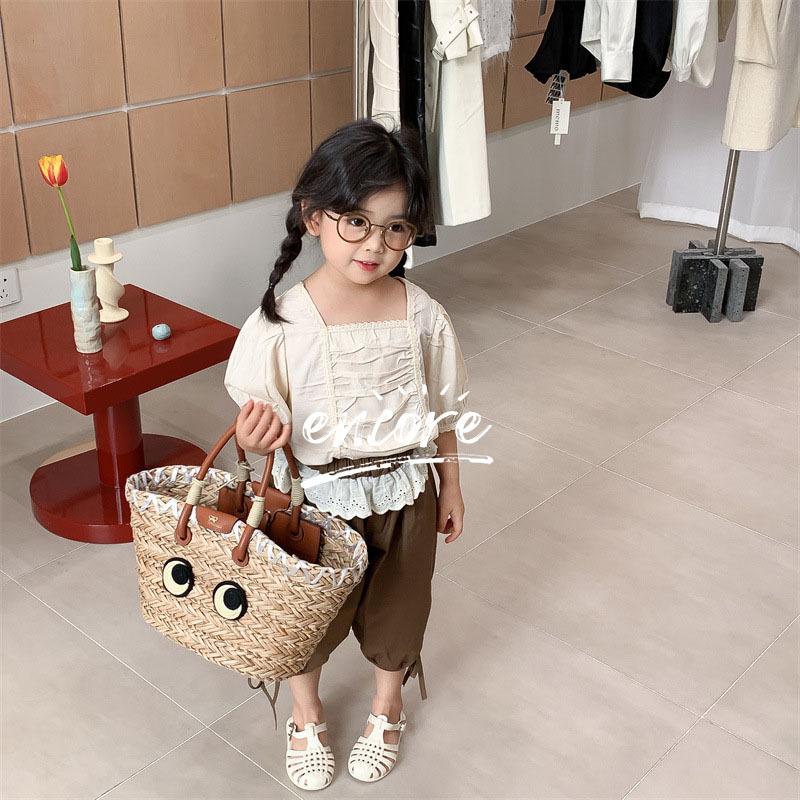 爆買い ことも服 ブラウス シャツ 半袖 トップス ロングパンツ 七分丈ズボン ボトムス キッズ 春夏 女の子 ベビー 可愛い レース 幼稚園 保育園 小学生 おしゃれ 通学 Simbcity Net