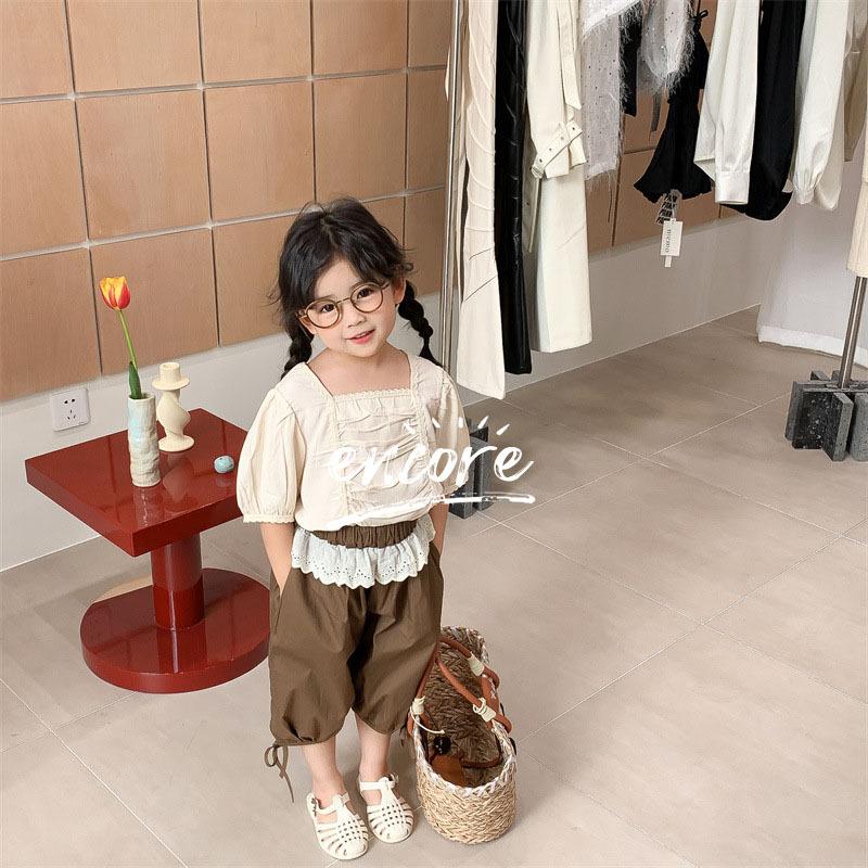 爆買い ことも服 ブラウス シャツ 半袖 トップス ロングパンツ 七分丈ズボン ボトムス キッズ 春夏 女の子 ベビー 可愛い レース 幼稚園 保育園 小学生 おしゃれ 通学 Simbcity Net