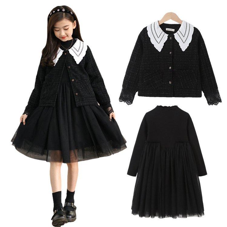 韓国子供服 ワンピース キッズ 女の子 フォーマルワンピ お洒落 春秋 長袖 ブラック プリンセス 女児 ワンピース オシャレ 普段着 二次会 結婚式 卒園式 Y Encore 通販 Yahoo ショッピング