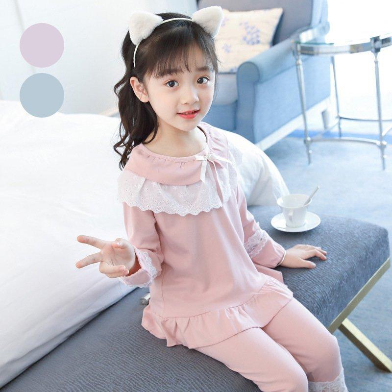 子供 パジャマ ２点セット 女の子 パジャマ 春秋用綿 トップス ズボン レース 切り替え 長袖 コットン ルームウェア 部屋着 セットアップ ベビー 可愛い 寝巻き Y Encore 通販 Yahoo ショッピング