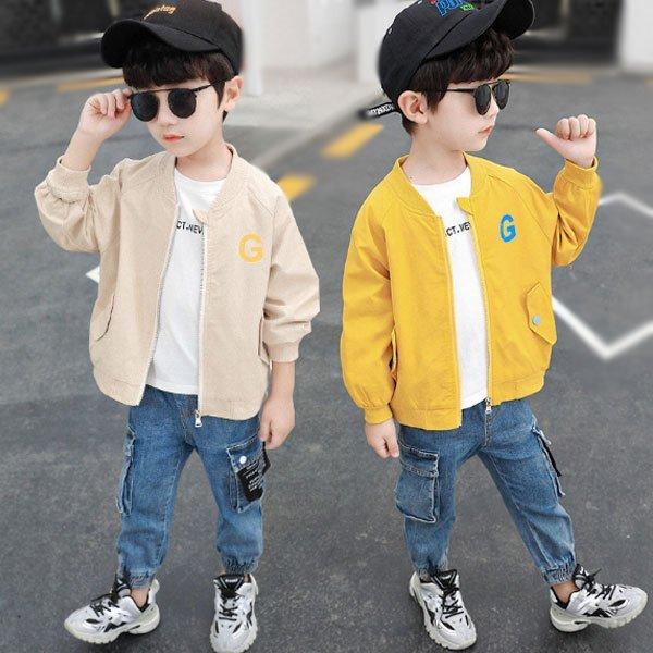韓国子供服 アウター キッズ 男の子 秋服 ジャケット ジッパー 可愛い 男児 個性プリント 50 Off ベビー