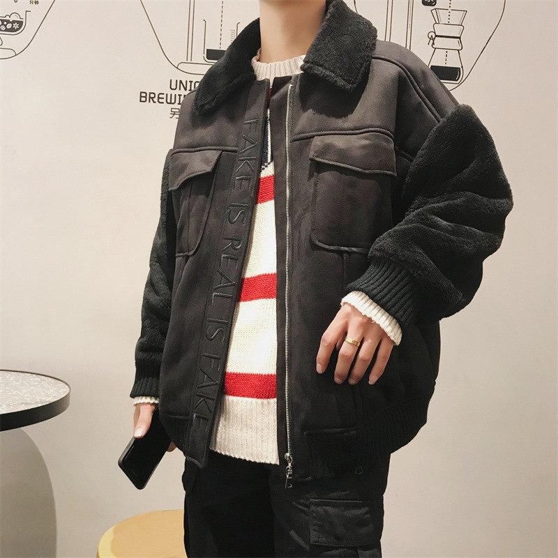 メンズファッション アウター ムートンジャケット ブルゾン 春秋冬 2色 厚手 裏毛 韓国系 防寒 シンプル カッコイイ カジュアル デイリー M 2xl Y Encore 通販 Yahoo ショッピング