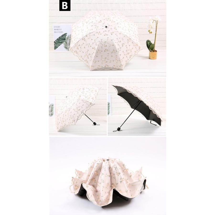 年間定番 折りたたみ傘 レディース 日傘 雨傘 花柄 晴雨兼用傘 3つ折 刺繍 オシャレ 可愛い 女性用 レース 手動 傘袋付 8本骨 Uvカット 紫外線対策 Champagne Dissaux Brochot Com