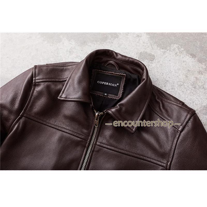 【連休SALE最終日！】上質！大人羽織もの　ライダース レザージャケット　こげ茶 楽天市場】革ジャン メンズ 大きいサイズ 皮ジャン レザー