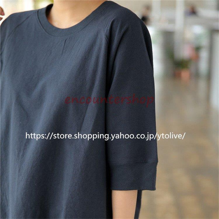 かぐれ 半袖 プルオーバー スウェット カットソー ゆったり ラグラン グレー 5分袖ラグランカットソー（Tシャツ/カットソー）｜かぐれ