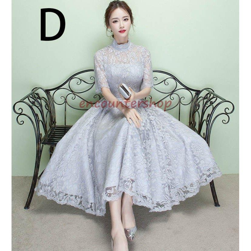 5色！総レース仕様フレアーワンピースドレス ワンピース 入園式 ワンピ