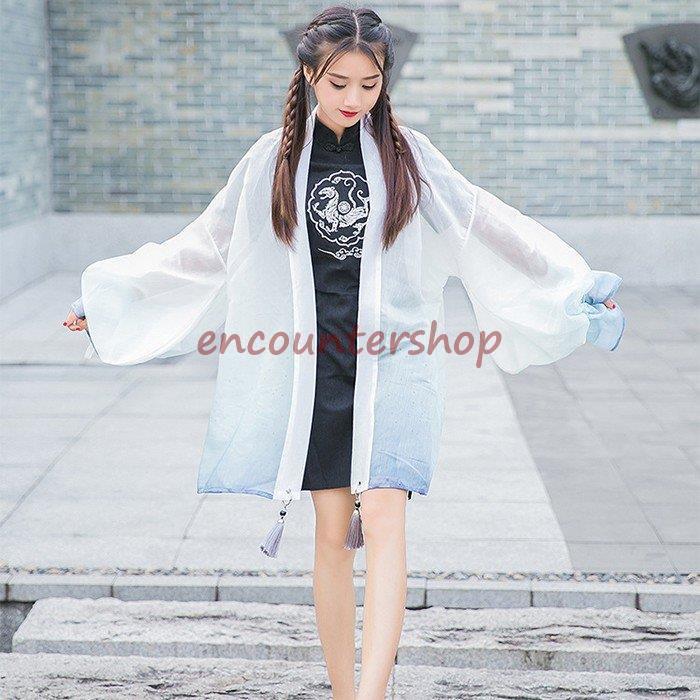 羽織 レディース 長袖 薄手 着物 花柄 和服 浴衣 和風