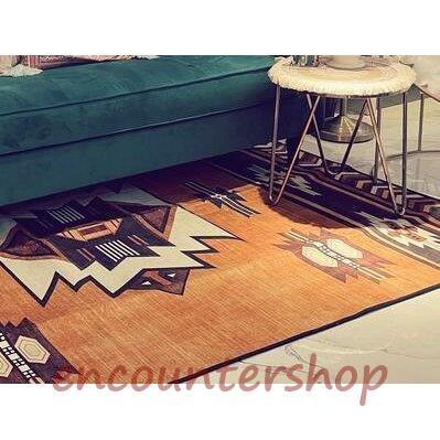爆買 ネイティブ柄 カーペット ラグ キャンプアウトドア 滑り止め加工