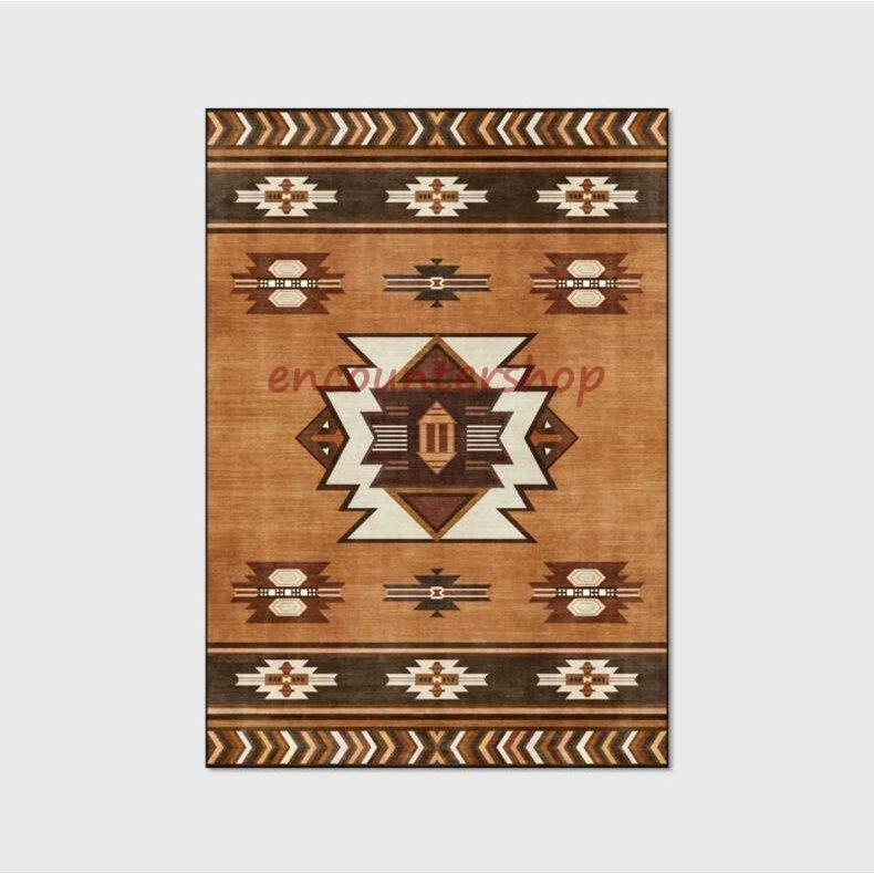 ネイティブ柄 カーペット ラグ キャンプアウトドア 滑り止め加工