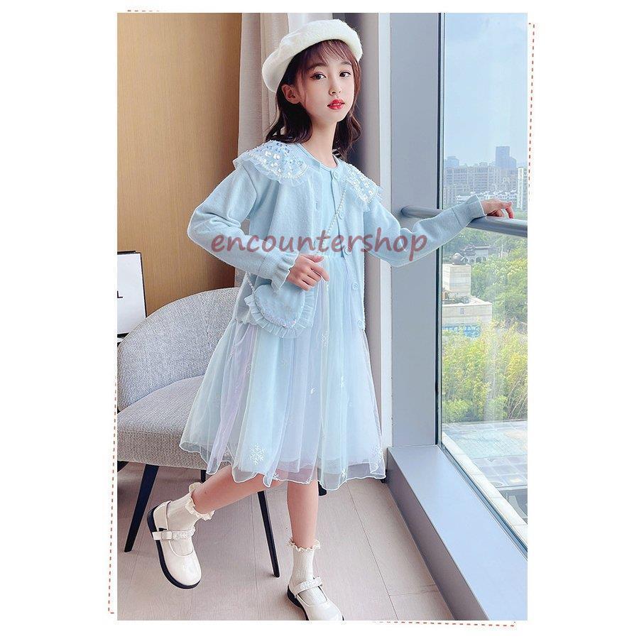 ワンピース 長袖 入学式 スーツ ひざ丈 女の子 子供服 フォーマル