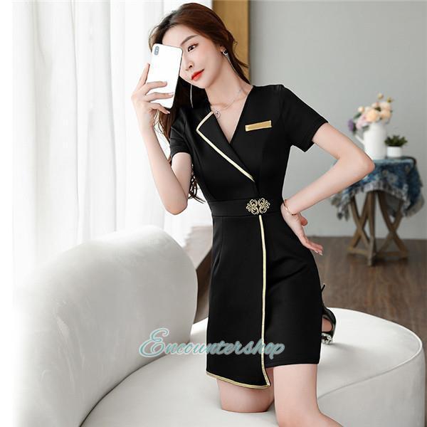 ユニフォーム エステ サロン制服 化粧品販売 レディース ワンピース 七分袖 ホテル通勤 ネイル 美容 歯科 医療系作業服 クリニ ユニフォーム エステ サロン通勤 レディース 女性 制服おしゃれ 半袖七