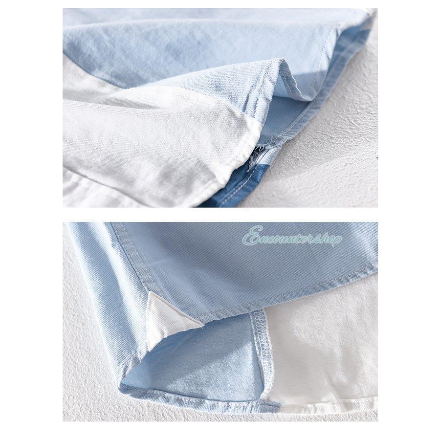 メンズ リネン ジャケット 夏 カジュアルシャツ 七分袖 切り替え