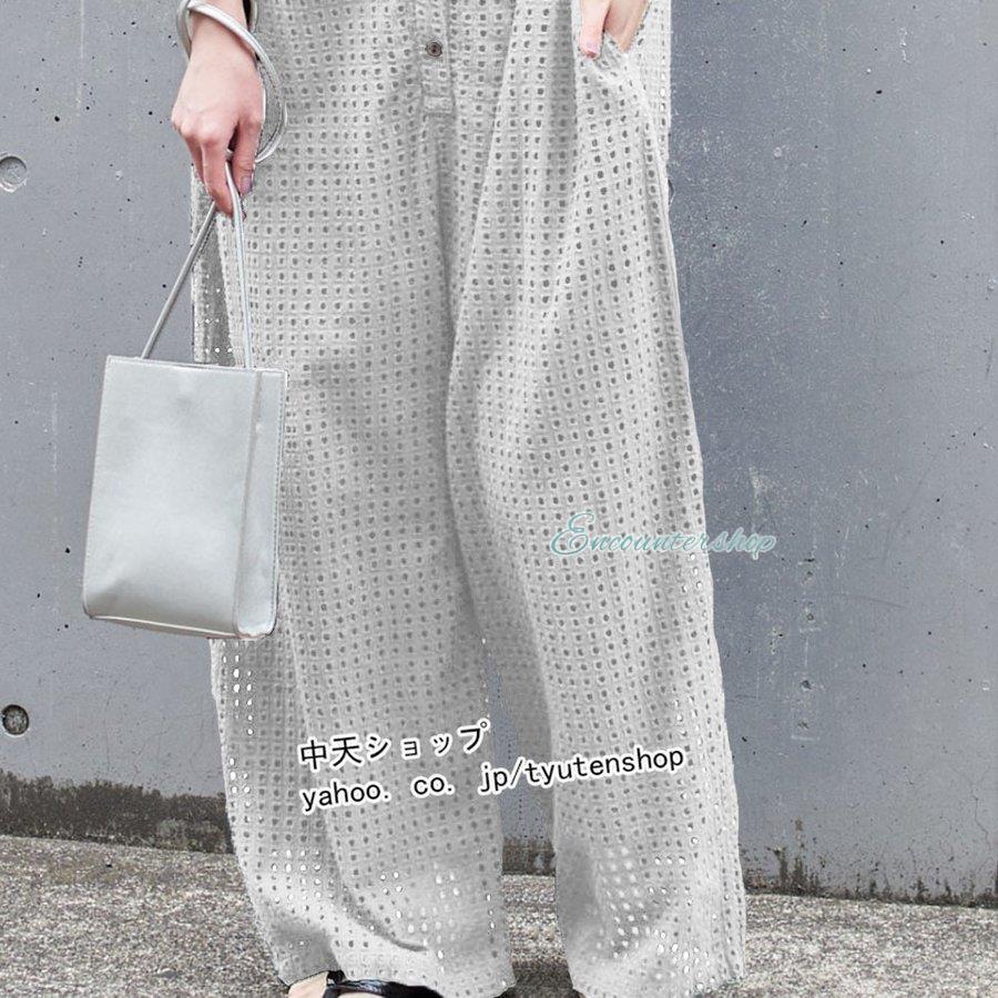 オールインワン レディース 40代 夏 ワイドパンツ 半袖 無地 体型