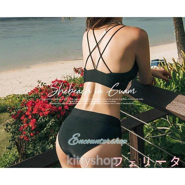 黒 ビキニ 水着 レディース ブラック 2点セット 無地 スイム 黒 ビキニ 水着 レディース ブラック 2点セット 無地 スイム