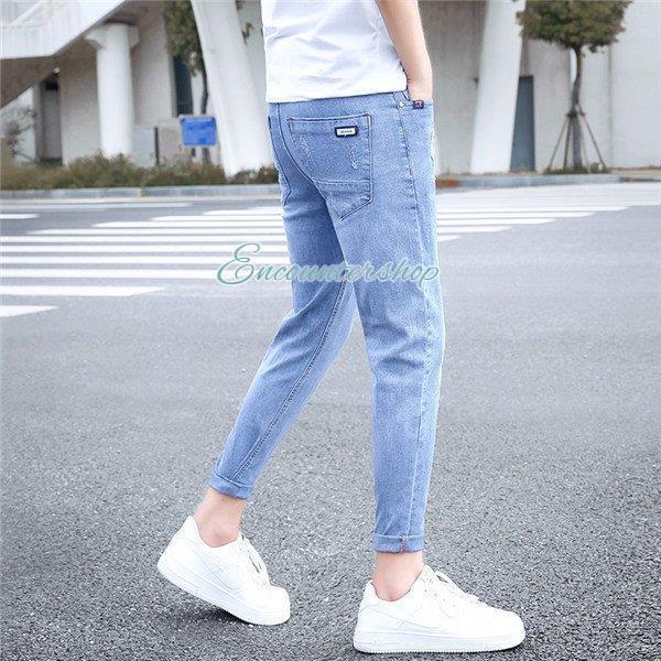 スキニーデニム メンズ ジーンズ ジーパン ダメージ加工 ストレッチ 9