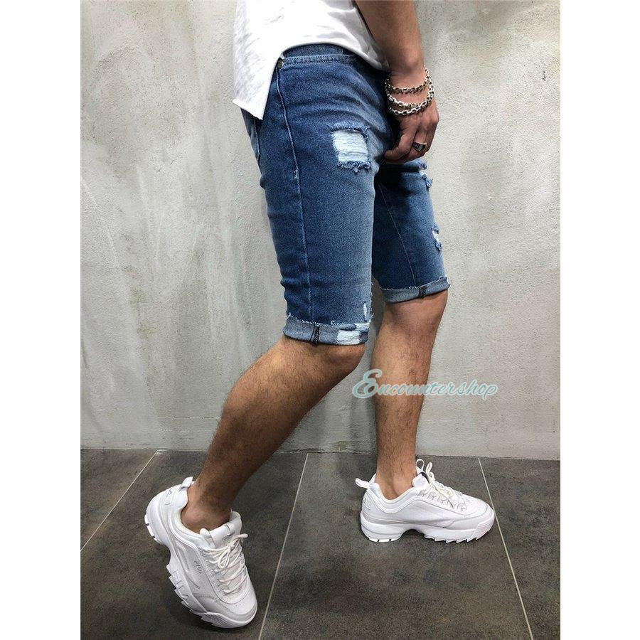 DRKSHDW ダメージ加工ハーフデニムパンツ