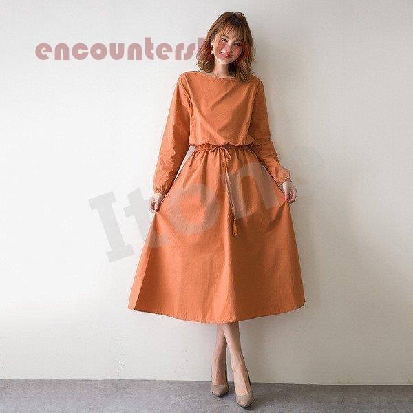 ワンピース マキシ Aライン 体型カバー ゆる 秋 春 ワンピ ロング丈