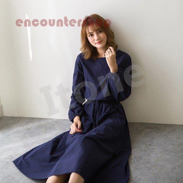 ワンピース マキシ Aライン 体型カバー ゆる 秋 春 ワンピ ロング丈