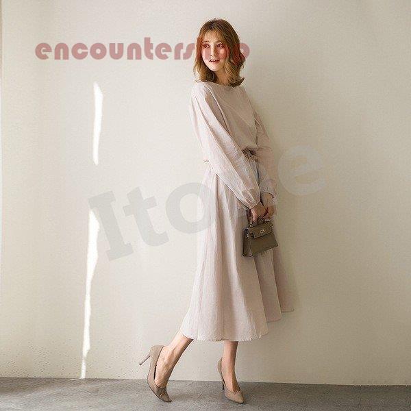 ワンピース マキシ Aライン 体型カバー ゆる 秋 春 ワンピ ロング丈